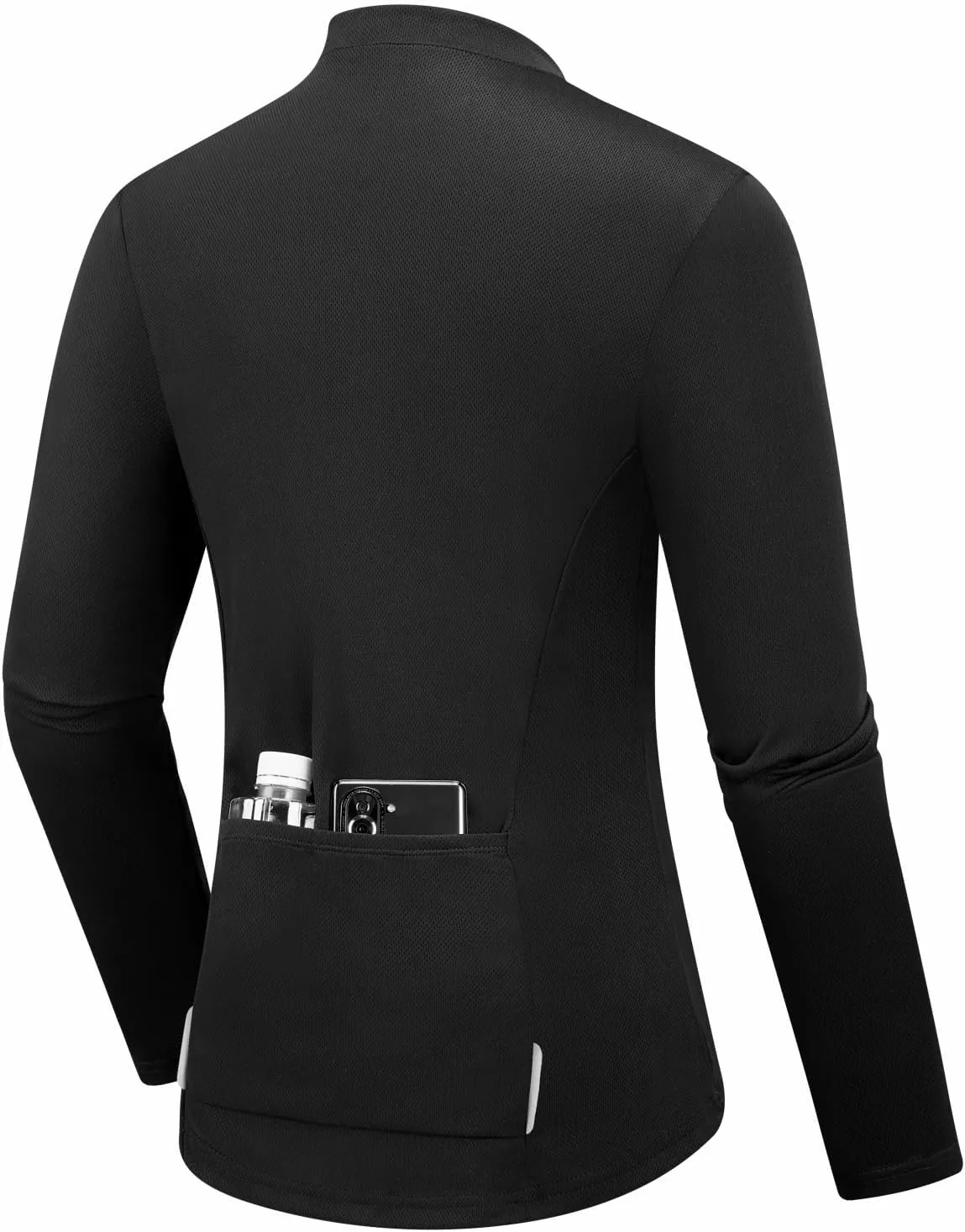 qualidyne Women's Cycling Jersey Long Sleeve Biking Shirt with Rear Pockets Breathable Quick Dry Bicycle Jersey