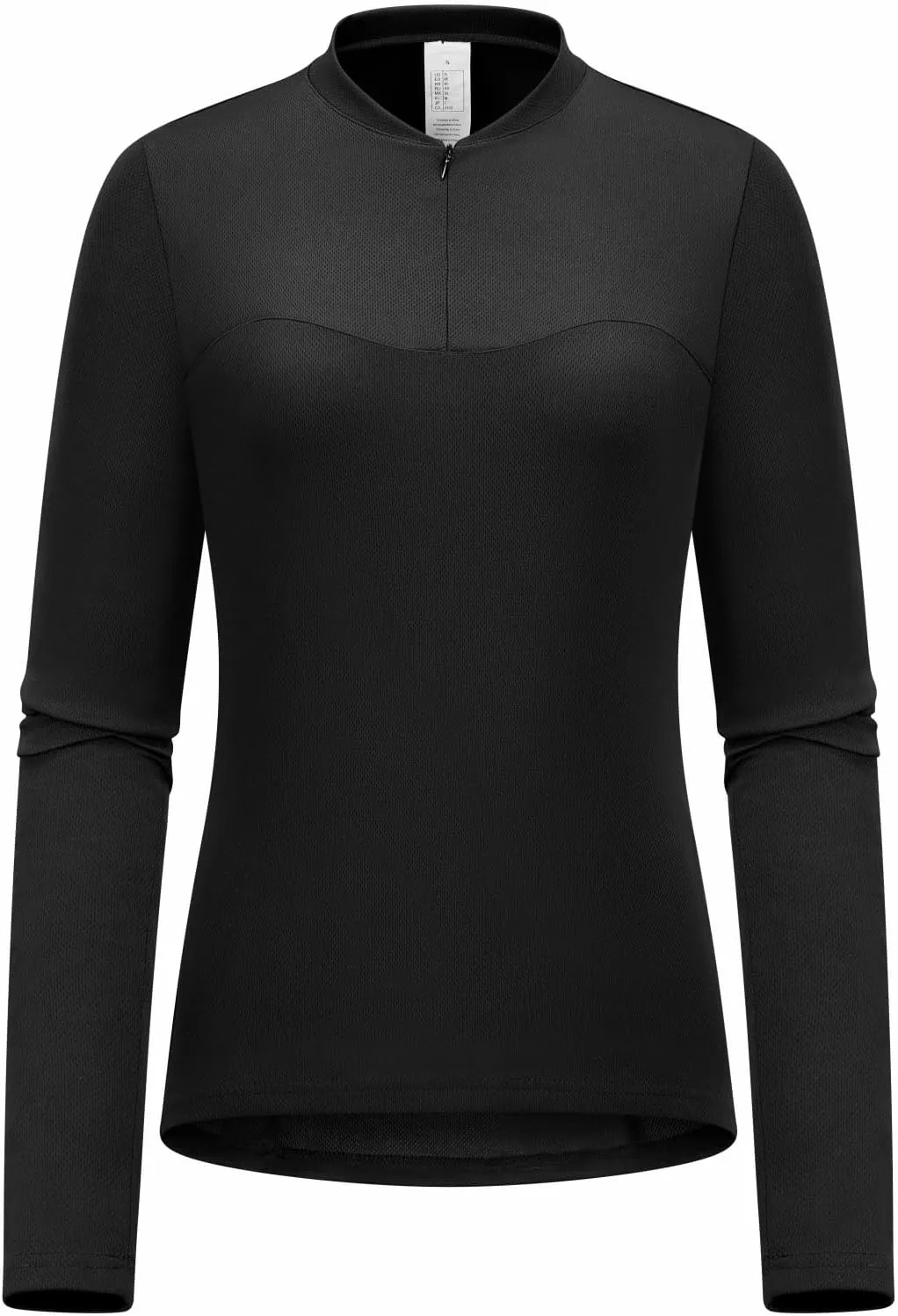 qualidyne Women's Cycling Jersey Long Sleeve Biking Shirt with Rear Pockets Breathable Quick Dry Bicycle Jersey