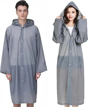Rain Coat Poncho for Adult, 2 Pack Women Men Reusable Raincoats Emergency with Hood and Drawstring