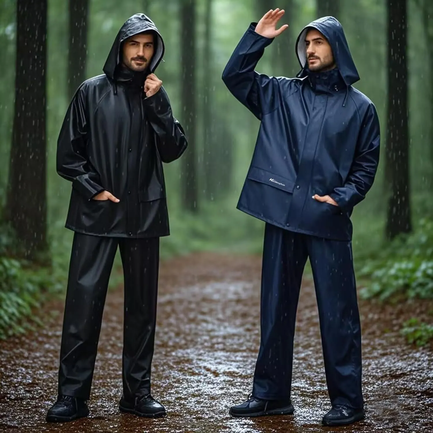 Rain Suit Waterproof Jacket and Trouser Suit Raincoat for Men and Women Outdoor All-Sport