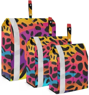 Rainbow Colorful Leopard Packing Cubes for Suitcases 3 Set Compression Lightweight Luggage Packing Organizers for Carry on Suitcase Travel Essentials Luggage Organizer Bags Set