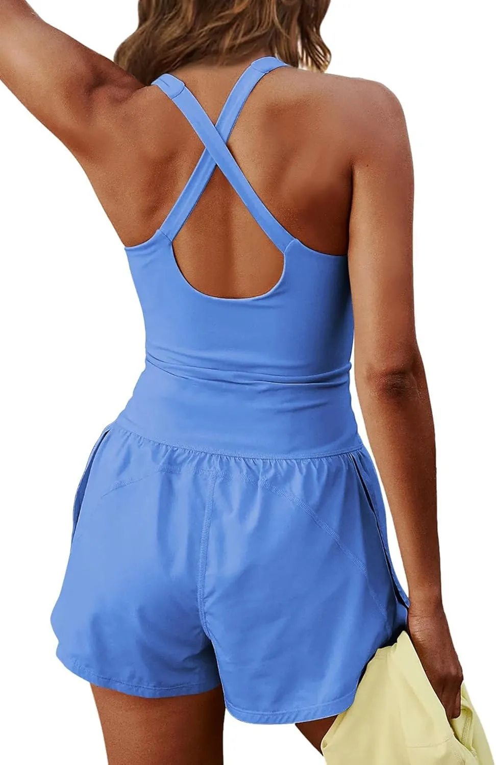 ReachMe Womens Running Onesie Workout Rompers Athletic Romper One Piece Outfits Exercise Jumpsuits Gym Yoga Clothes