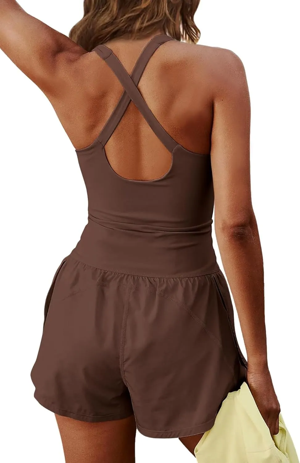 ReachMe Womens Running Onesie Workout Rompers Athletic Romper One Piece Outfits Exercise Jumpsuits Gym Yoga Clothes