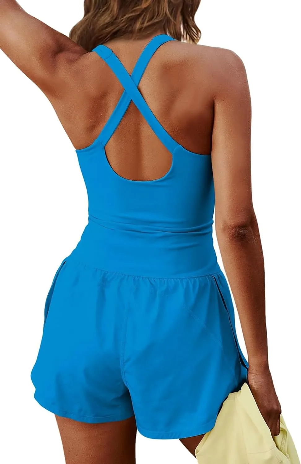 ReachMe Womens Running Onesie Workout Rompers Athletic Romper One Piece Outfits Exercise Jumpsuits Gym Yoga Clothes