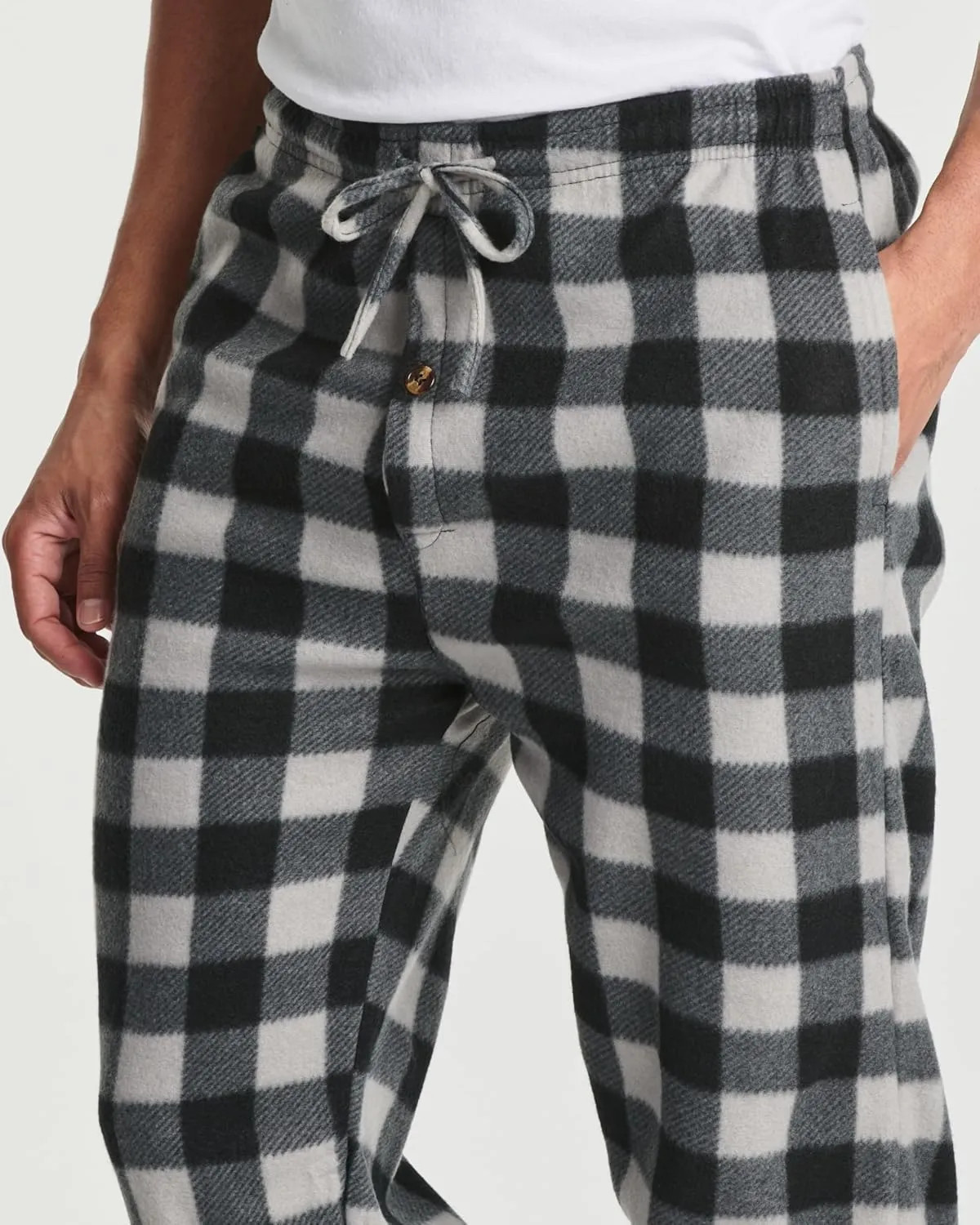 Real Essentials 3 Pack: Mens Fleece Plaid Pajama Pants - Lounge Pajama Bottoms(Available in Big & Tall)