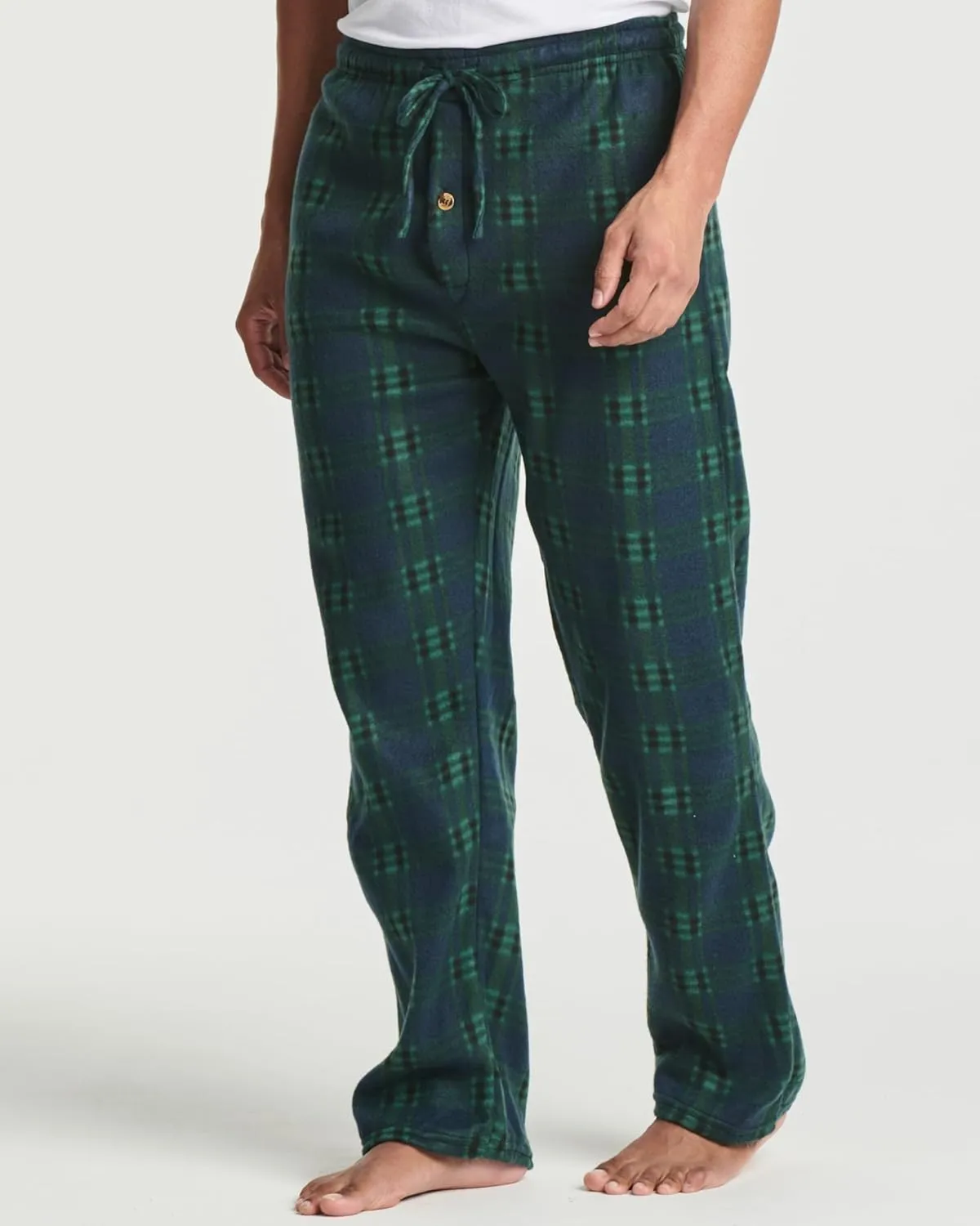 Real Essentials 3 Pack: Mens Fleece Plaid Pajama Pants - Lounge Pajama Bottoms(Available in Big & Tall)