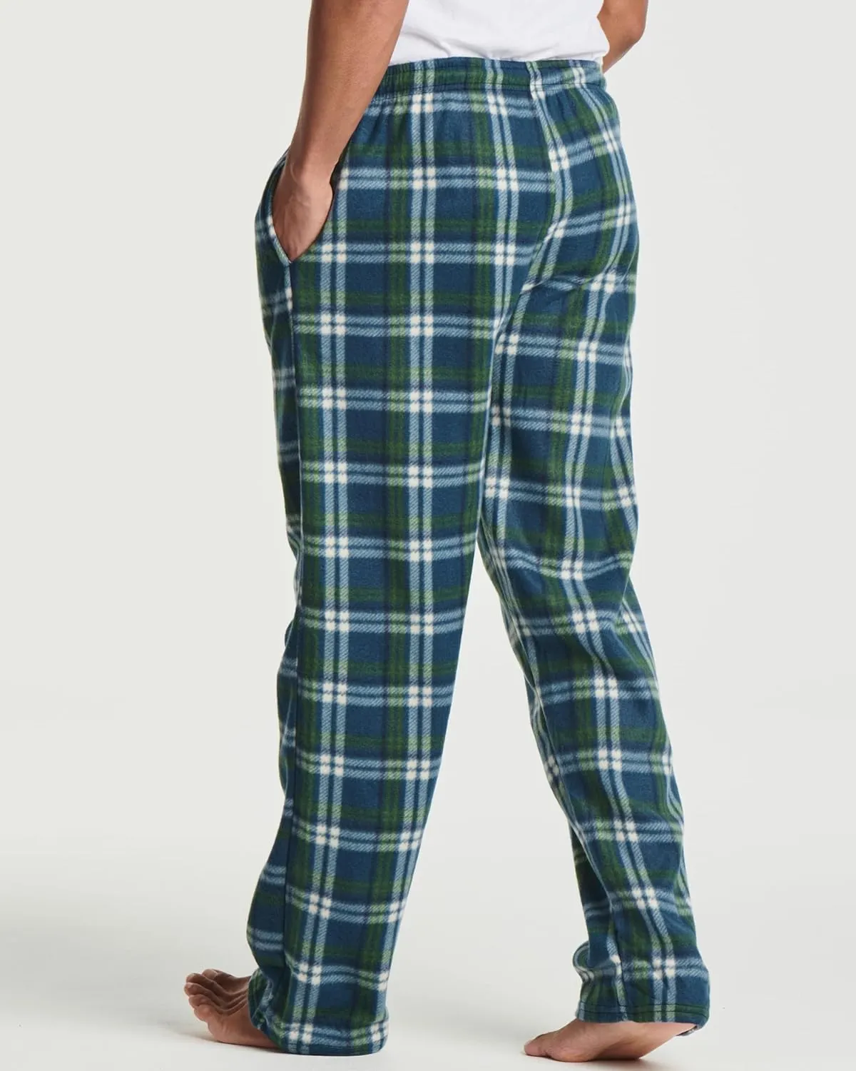 Real Essentials 3 Pack: Mens Fleece Plaid Pajama Pants - Lounge Pajama Bottoms(Available in Big & Tall)