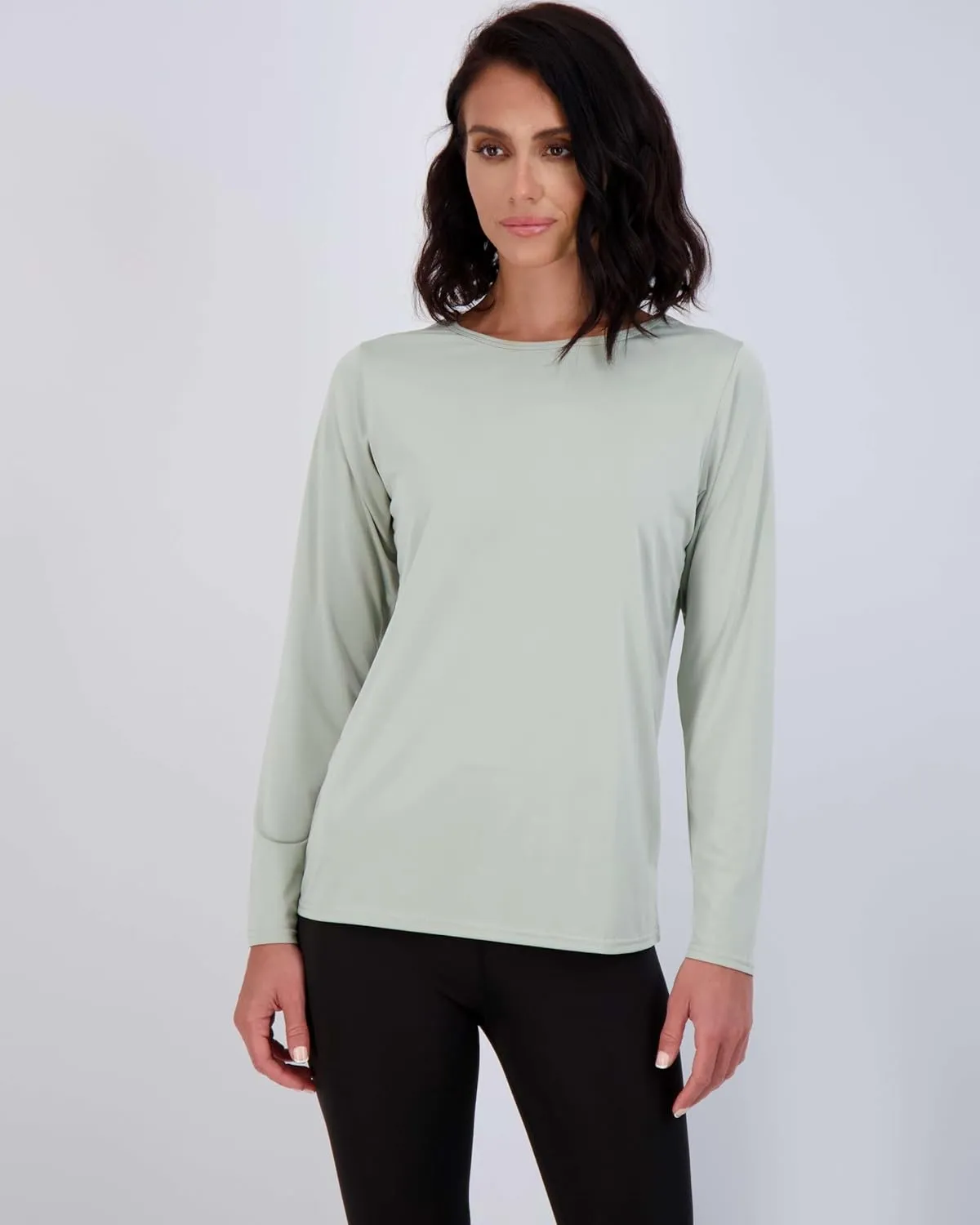 Real Essentials 4 Pack: Women's Dry-Fit Tech Stretch Long-Sleeve Athletic Workout T-Shirt (Available in Plus Size)