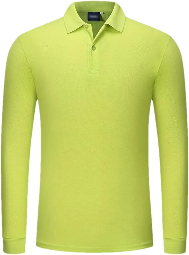 Rfmfkkg Mens Poloshirt Long Sleeves Shirt Casual T-Shirt Button Quick Dry Sports Shirts