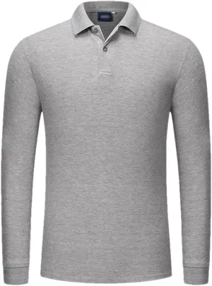 Rfmfkkg Mens Poloshirt Long Sleeves Shirt Casual T-Shirt Button Quick Dry Sports Shirts