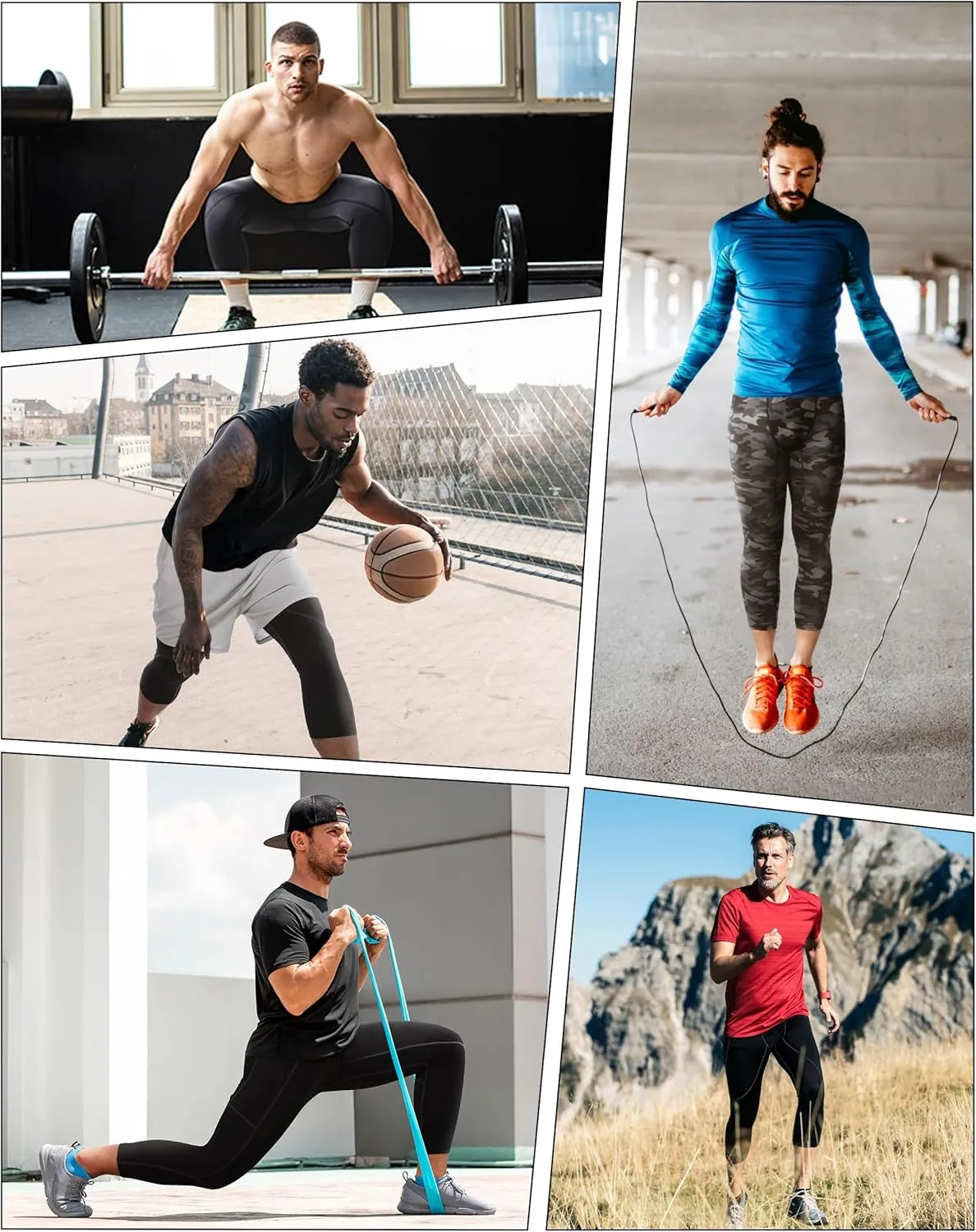 Roadbox 2 Pack Men's 3/4 Compression Pants, Athletic Basketball Workout Tights Leggings, Sport Running Spandex Base Layer