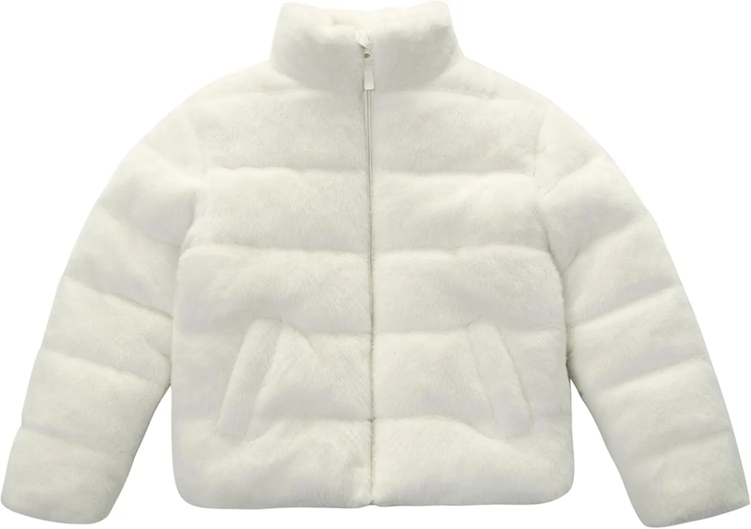 Rokka&Rolla Girls' Fuzzy Shaggy Puffer Jacket Winter Coat