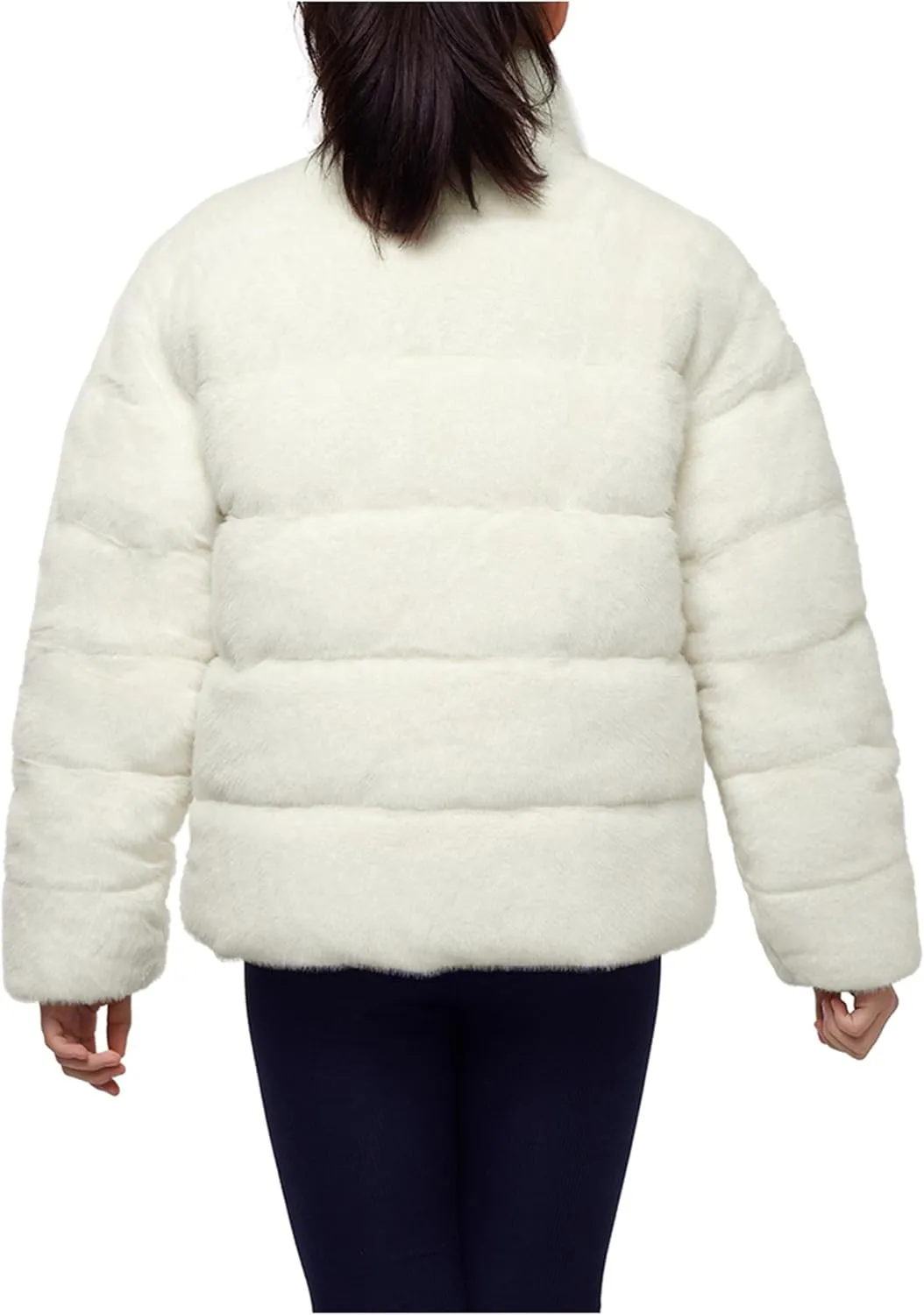 Rokka&Rolla Girls' Fuzzy Shaggy Puffer Jacket Winter Coat