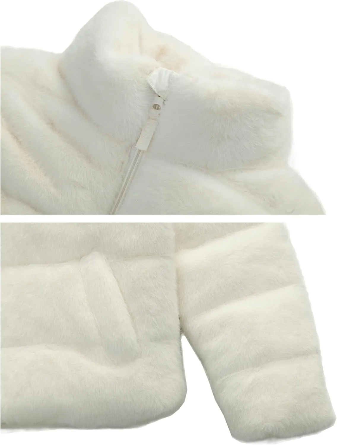 Rokka&Rolla Girls' Fuzzy Shaggy Puffer Jacket Winter Coat