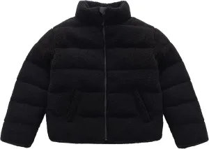 Rokka&Rolla Girls' Fuzzy Shaggy Puffer Jacket Winter Coat