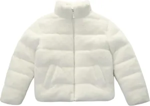 Rokka&Rolla Girls' Fuzzy Shaggy Puffer Jacket Winter Coat