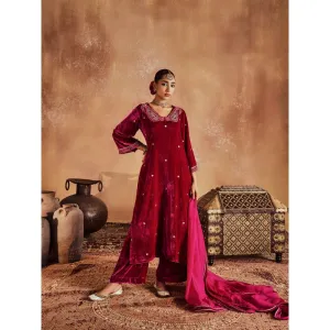 Roze Razia Pink Kurta with Pant & Dupatta (Set of 3)