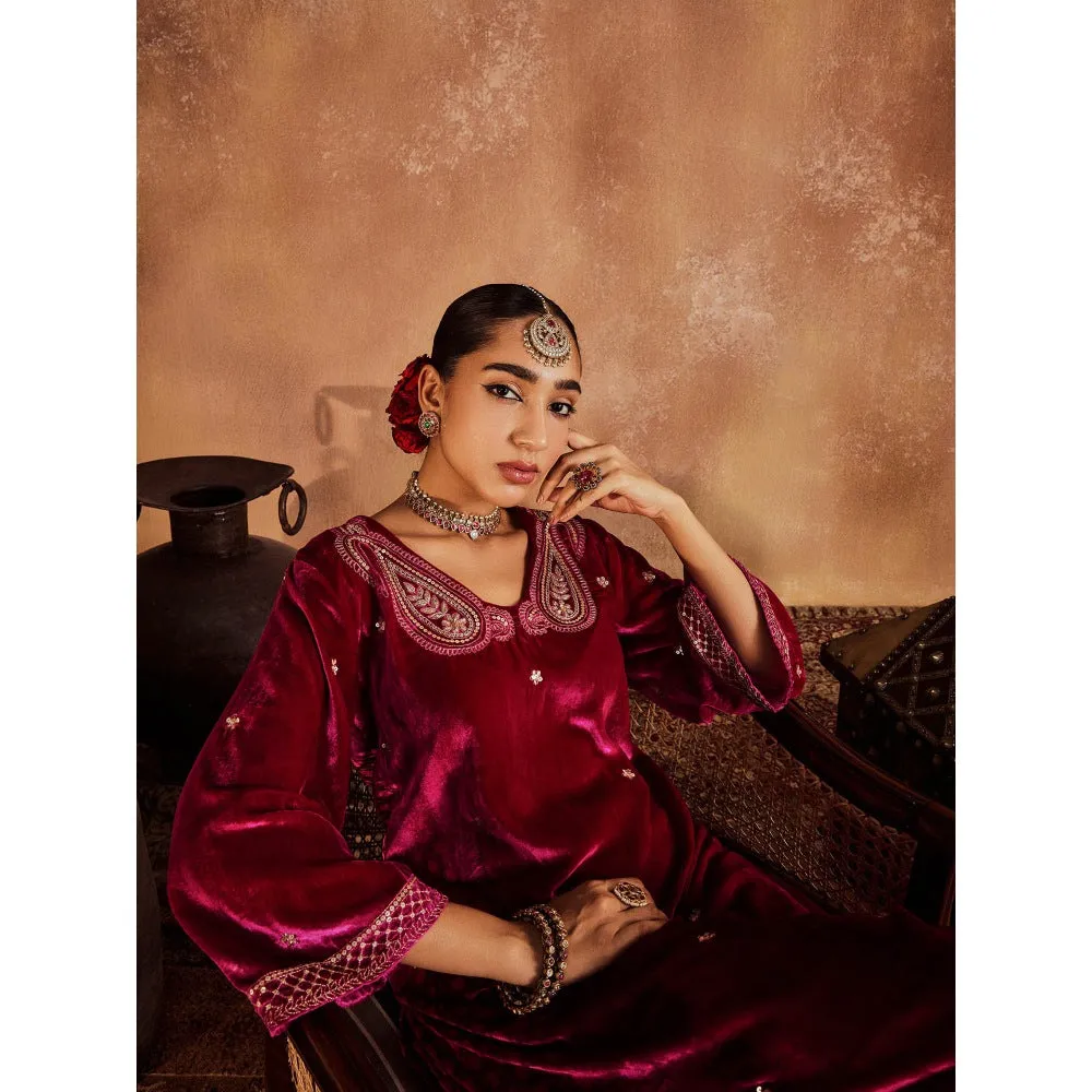 Roze Razia Pink Kurta with Pant & Dupatta (Set of 3)