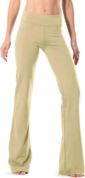 Safort 28" 30" 32" 34" Inseam Regular Tall Bootcut Yoga Pants Flared Leg Dress Pants with Pockets for Casual