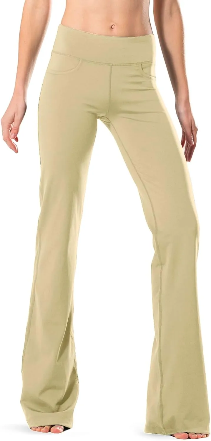Safort 28" 30" 32" 34" Inseam Regular Tall Bootcut Yoga Pants Flared Leg Dress Pants with Pockets for Casual