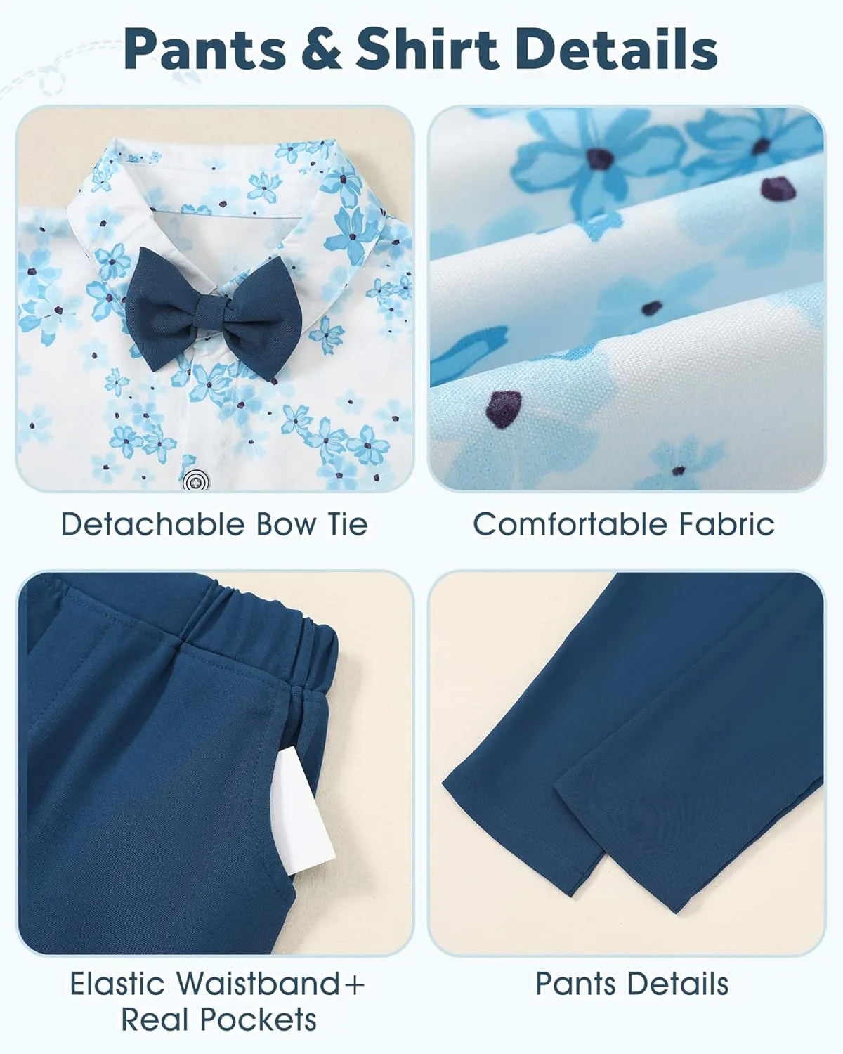 SANMIO Toddler Boy Suits Dress Clothes Formal Slim Fit Suit Set 6 Piece Gentleman Wedding Outfit Dresswear Vest Set 2-8 Years