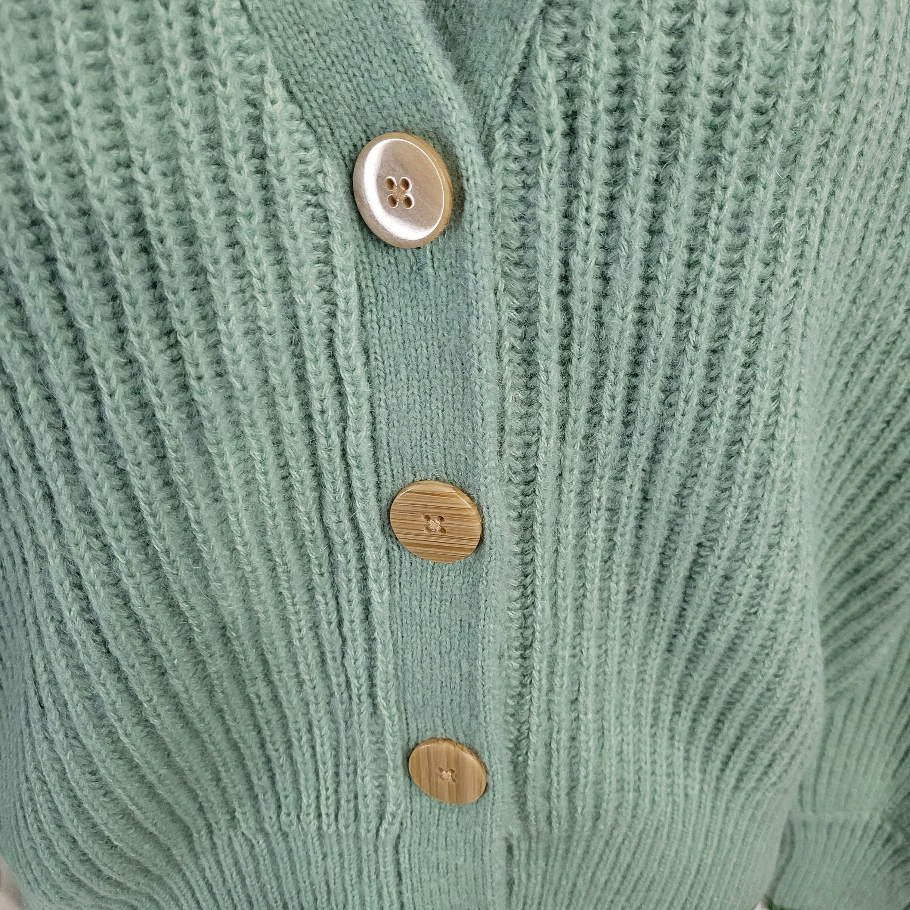 Scotch & Soda Mint Green Cotch & Oda Fuzzy Cardigan Woan Large