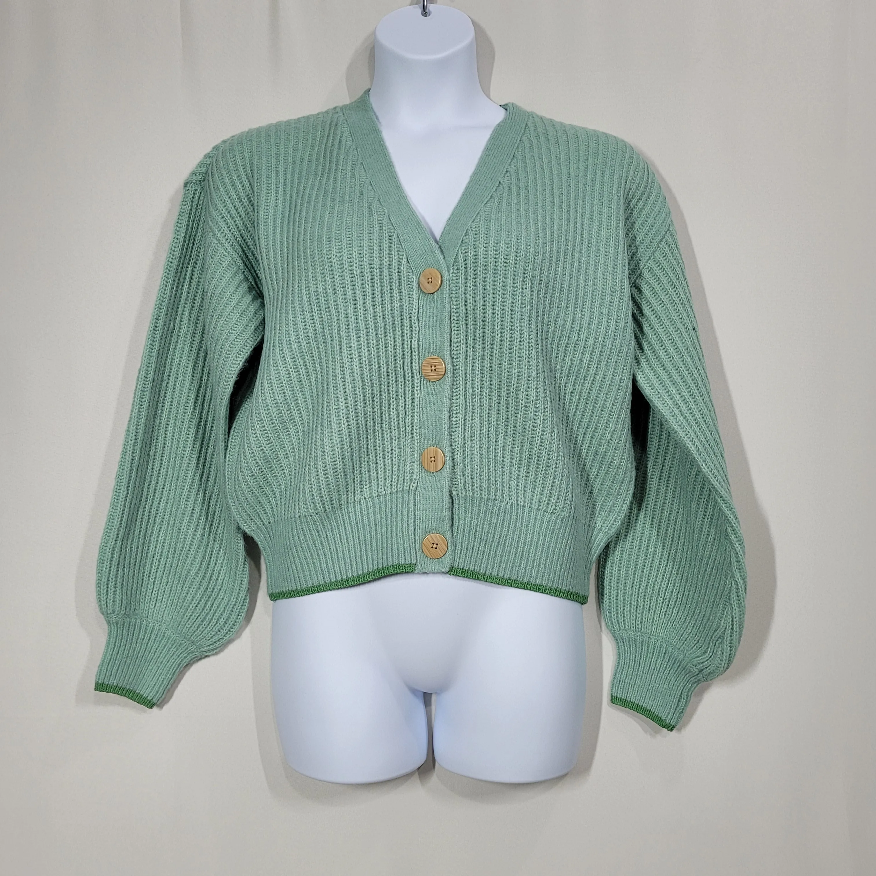 Scotch & Soda Mint Green Cotch & Oda Fuzzy Cardigan Woan Large