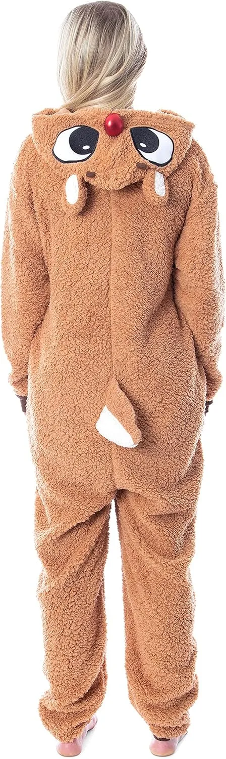 Seven Times Six Rudolph The Red-Nosed Reindeer Adult Sherpa Fleece Union Suit Pajama