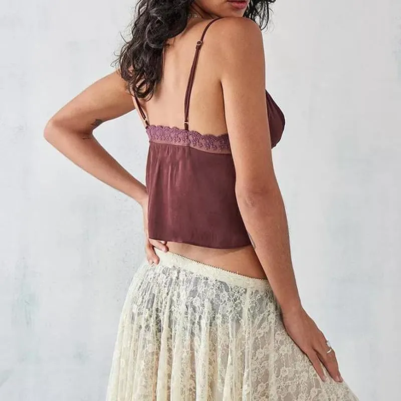 Sexy Women Deep V Neck Halter Top Open Back Tie Knot Backless Crop Camisole Y2K Night Party Club Wear Streetwear