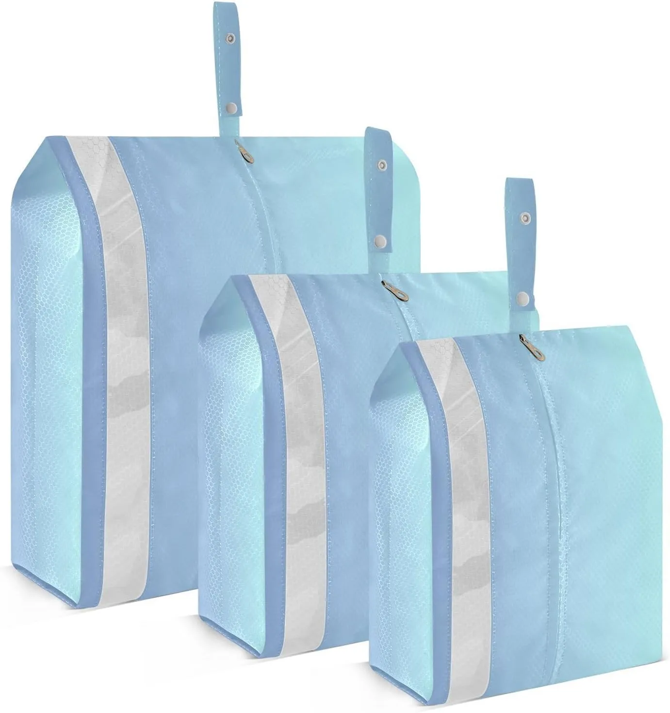 Sky Blue Gradient Packing Cubes for Suitcases 3 Set Lightweight Compression Luggage Packing Organizers for Carry on Suitcase Travel Essentials Luggage Organizer Bags Set