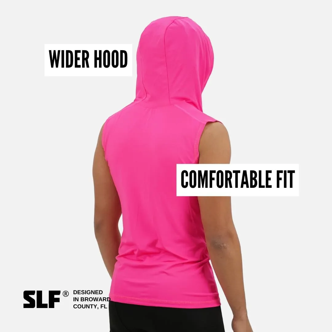 SLEEFS Sleeveless Compression Hoodie - Workout Top Tank for Men - Breathable Muscle Shirt - Quick Dry