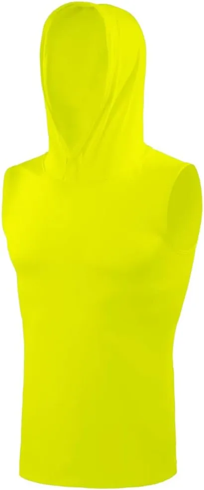 SLEEFS Sleeveless Compression Hoodie - Workout Top Tank for Men - Breathable Muscle Shirt - Quick Dry