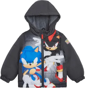 Sonic the Hedgehog Boys Heavyweight Puffer Hooded Bubble Jacket Winter Coat