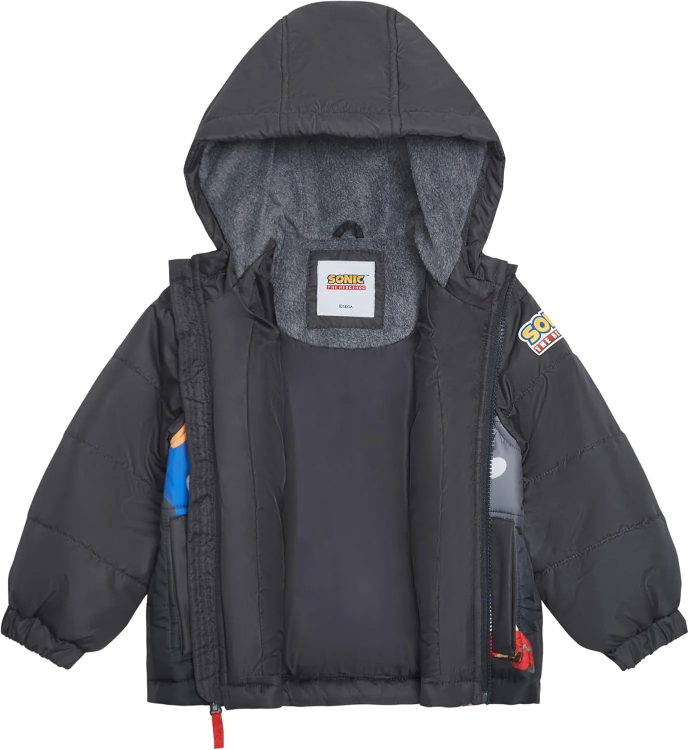 Sonic the Hedgehog Boys Heavyweight Puffer Hooded Bubble Jacket Winter Coat