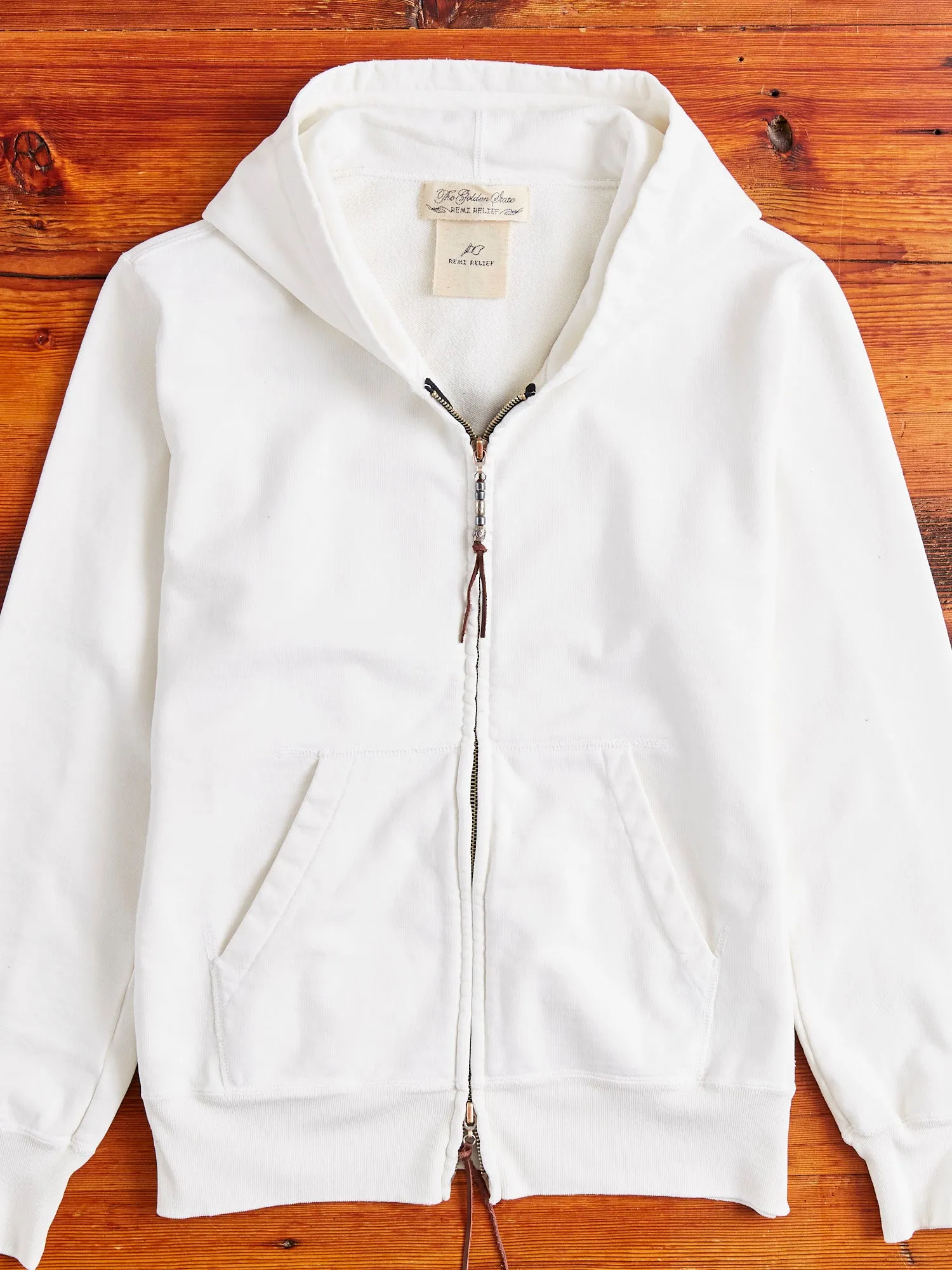 Special Finish Zip Hoodie in Off-White