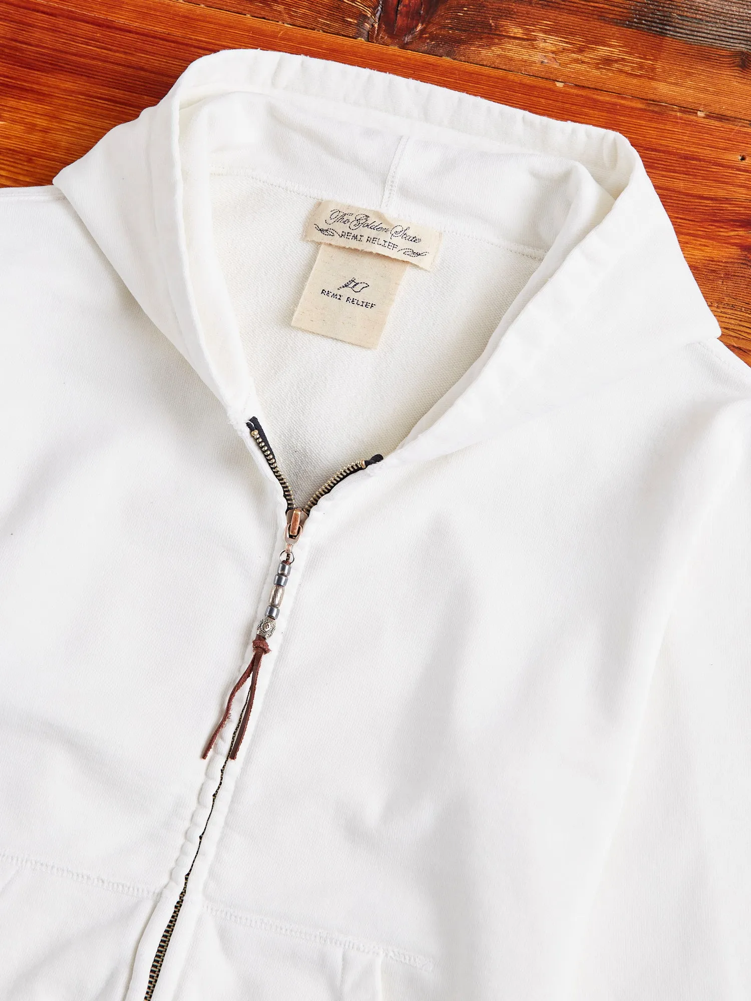 Special Finish Zip Hoodie in Off-White