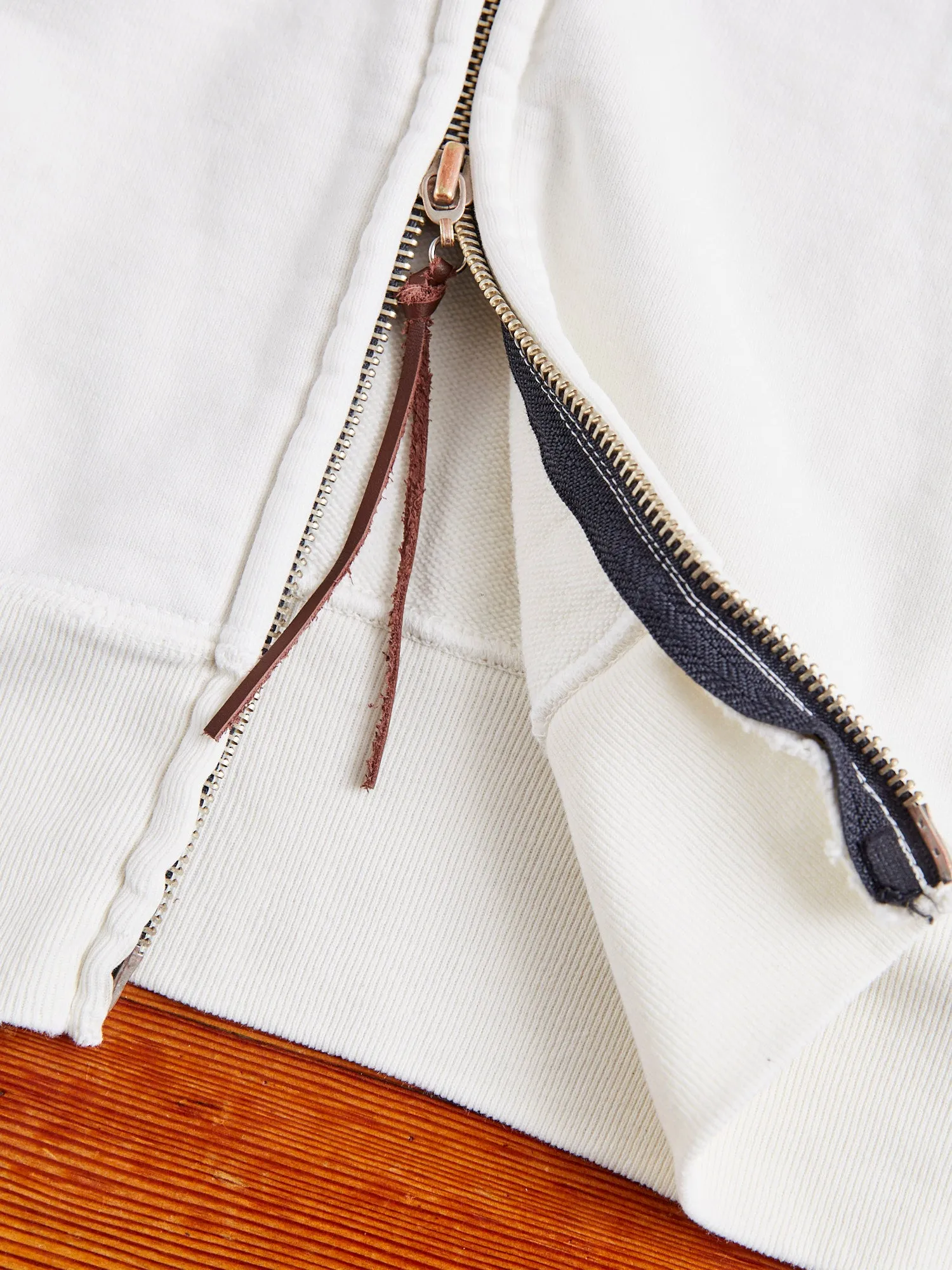 Special Finish Zip Hoodie in Off-White