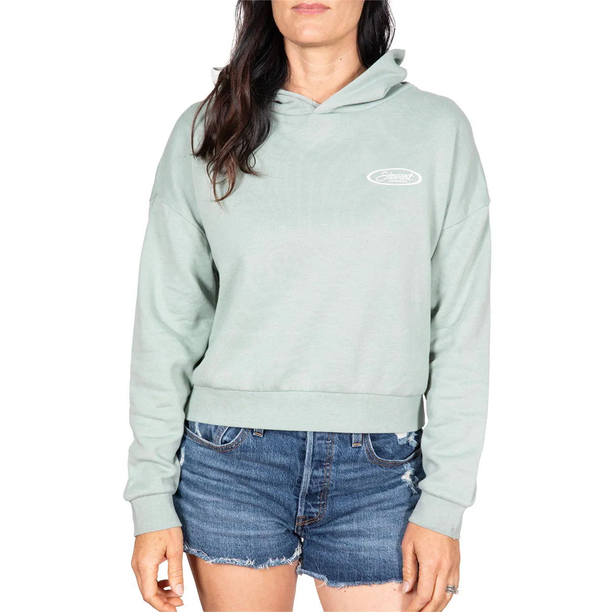 STEWART SURF OVAL WOMEN'S CROP HOODED SWEATSHIRT