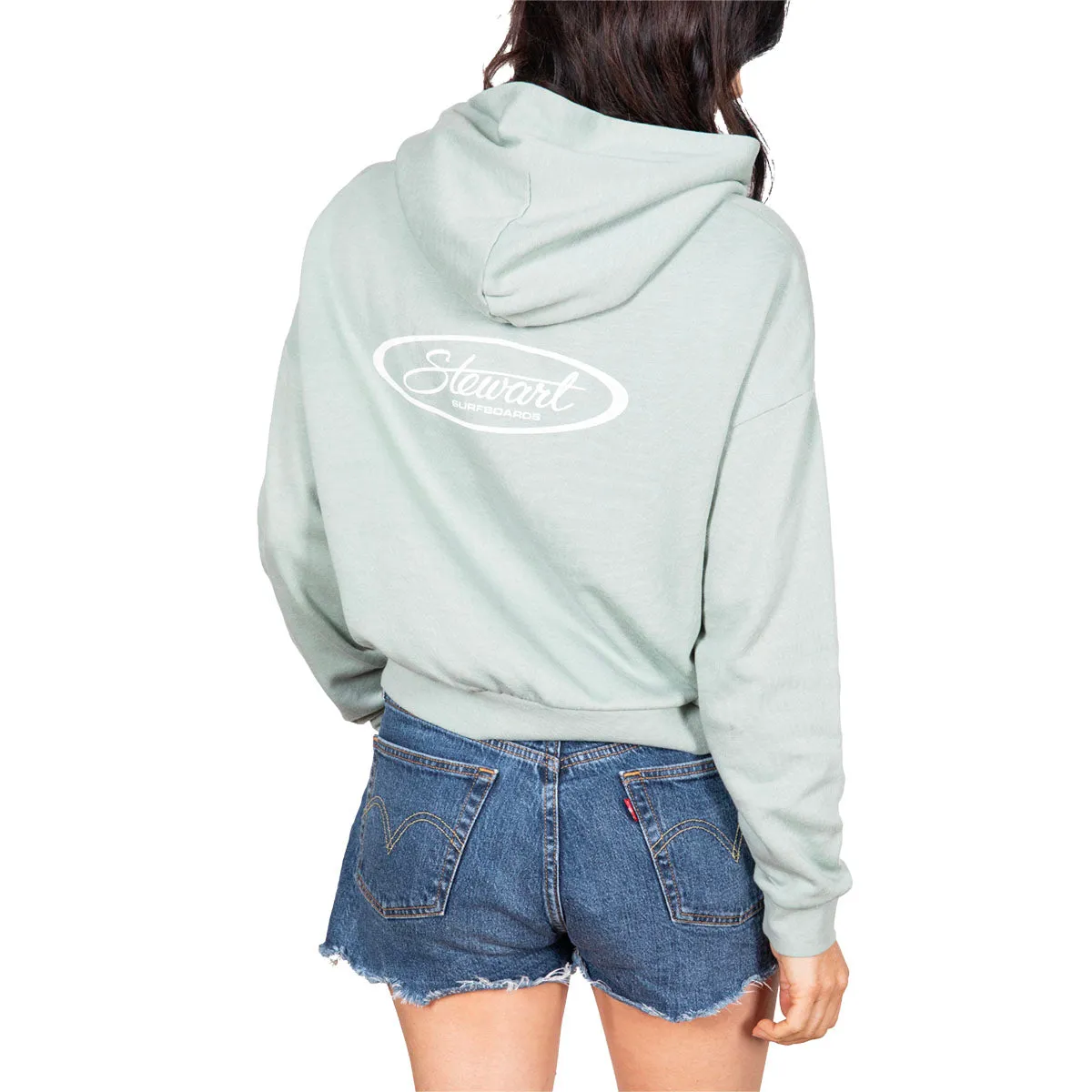 STEWART SURF OVAL WOMEN'S CROP HOODED SWEATSHIRT