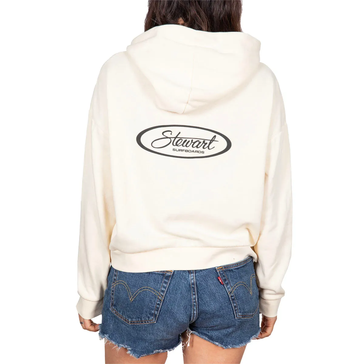 STEWART SURF OVAL WOMEN'S CROP HOODED SWEATSHIRT
