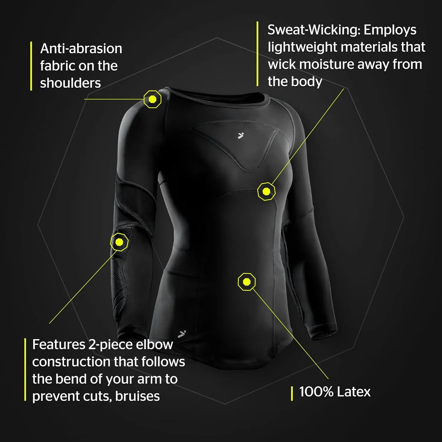 Storelli Womens Bodyshield Goalkeeper  Undershirt, High-Impact Protection for Female Soccer & Field Players, Breathable