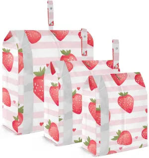 Strawberry Fruit Packing Cubes for Suitcases 3 Set Lightweight Compression Luggage Packing Organizers for Carry on Suitcase Travel Accessories Luggage Organizer Bags Set