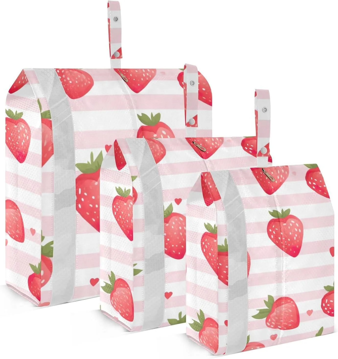 Strawberry Fruit Packing Cubes for Suitcases 3 Set Lightweight Compression Luggage Packing Organizers for Carry on Suitcase Travel Accessories Luggage Organizer Bags Set
