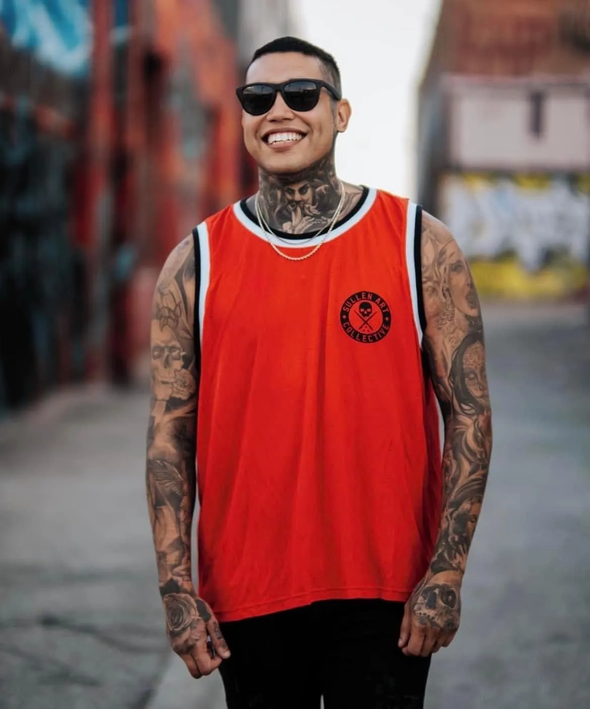 Sullen Men's BOH Tattoo Lifestyle Graphic Art Sleeveless Breathable Arm Ribbed Jersey Tank Top