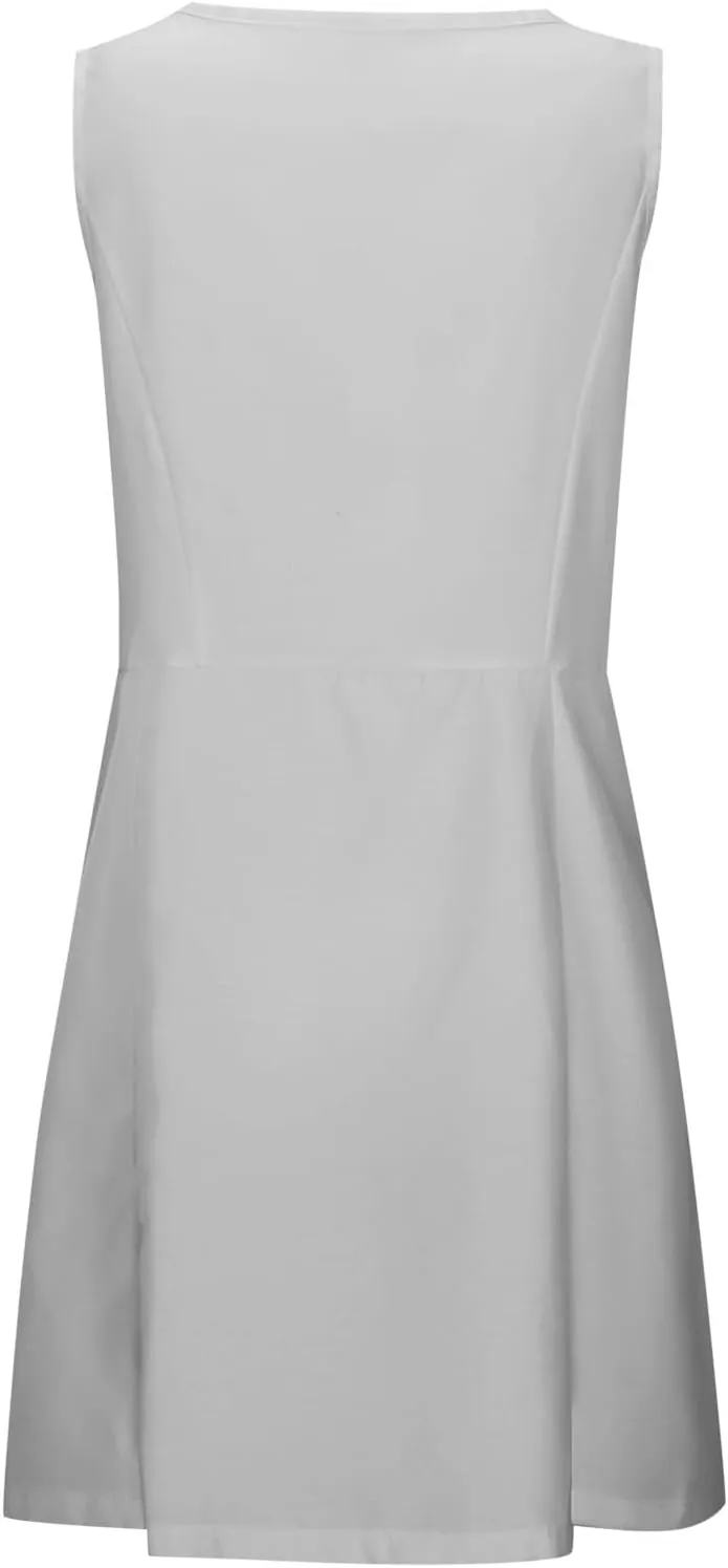 Summer Crinkle Linen Sundress for Women Sleeveless Tank Dress Breathable Beach Wedding Guest & Vacation Dress