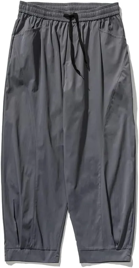 Summer Men Solid Color Cotton Casual Pants Breathable Trousers Chinese Style Harem Pants