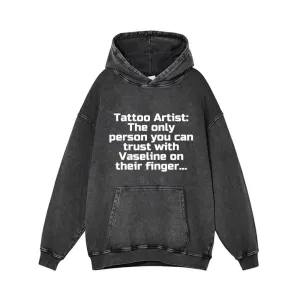 Tattoo Artist Print Vintage Washed Hoodie