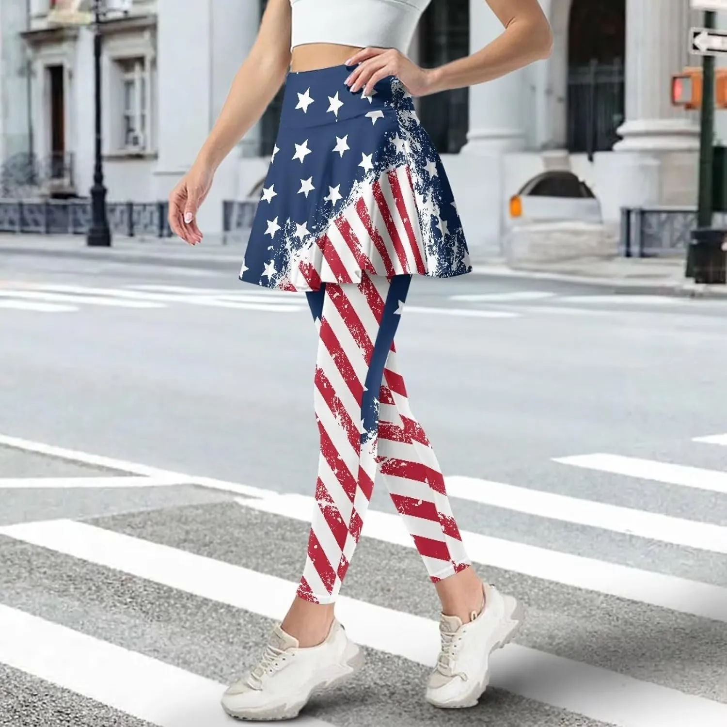 Tennis Skirted Leggings for Women High Waist Skirted Pants with Pockets Pickleball Golf Pants with Skirt