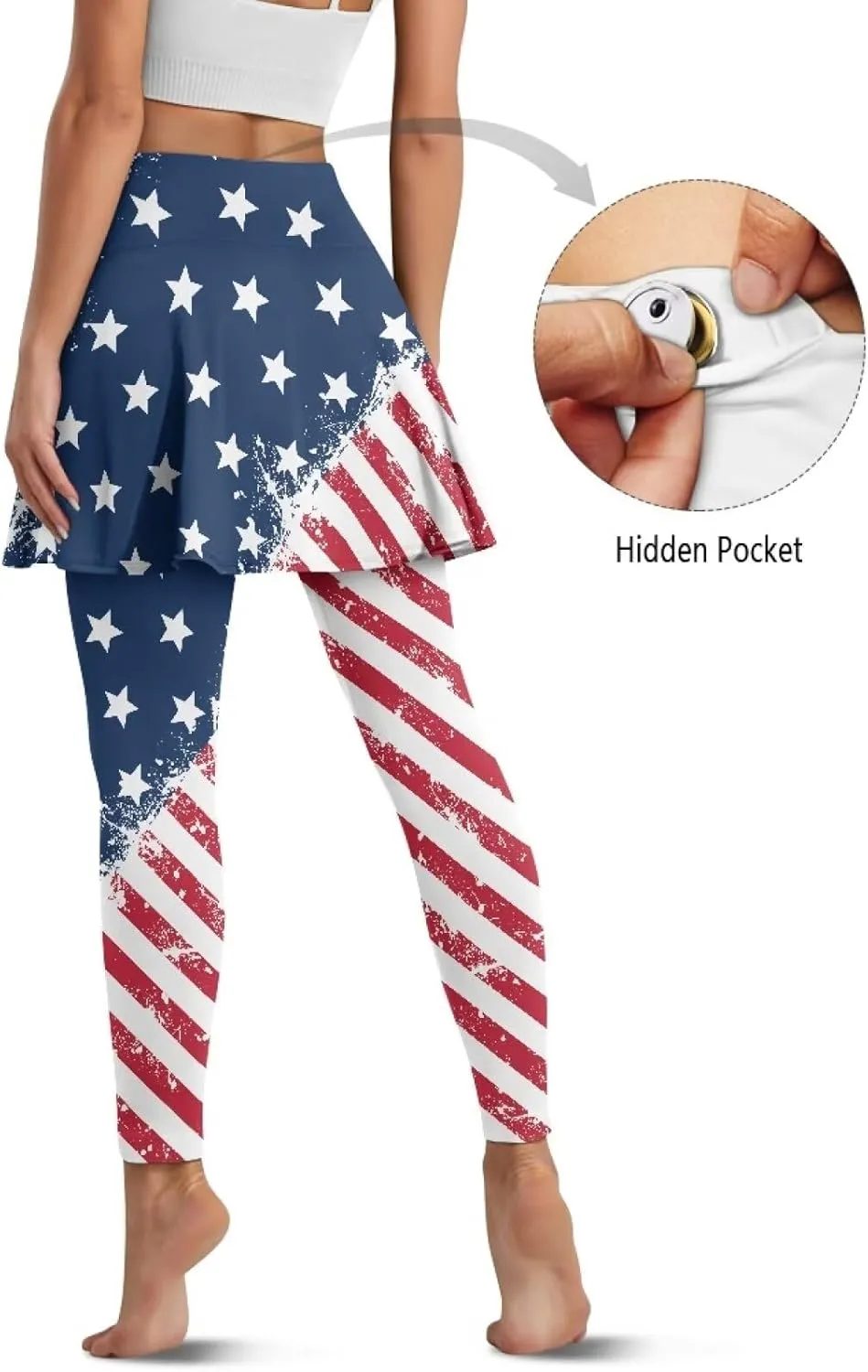 Tennis Skirted Leggings for Women High Waist Skirted Pants with Pockets Pickleball Golf Pants with Skirt