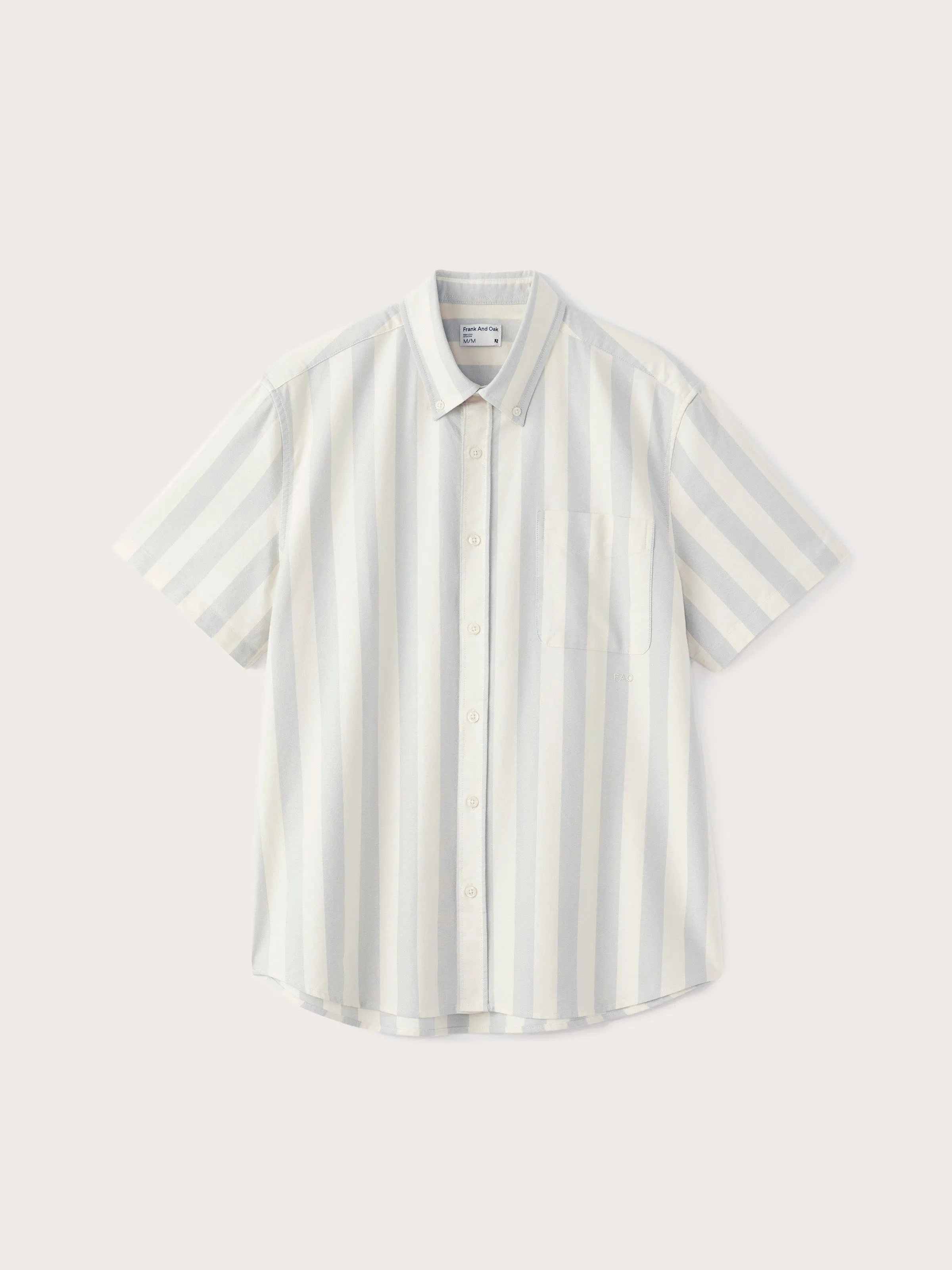 The Striped Short Sleeve Jasper Shirt in Grey Cloud